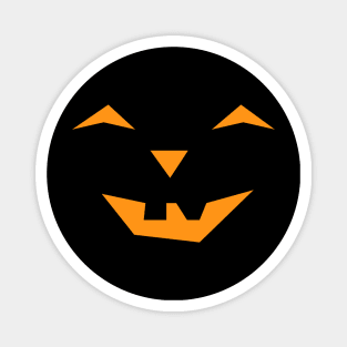 Laughing Halloween Pumpkin Face on Black Background Magnet